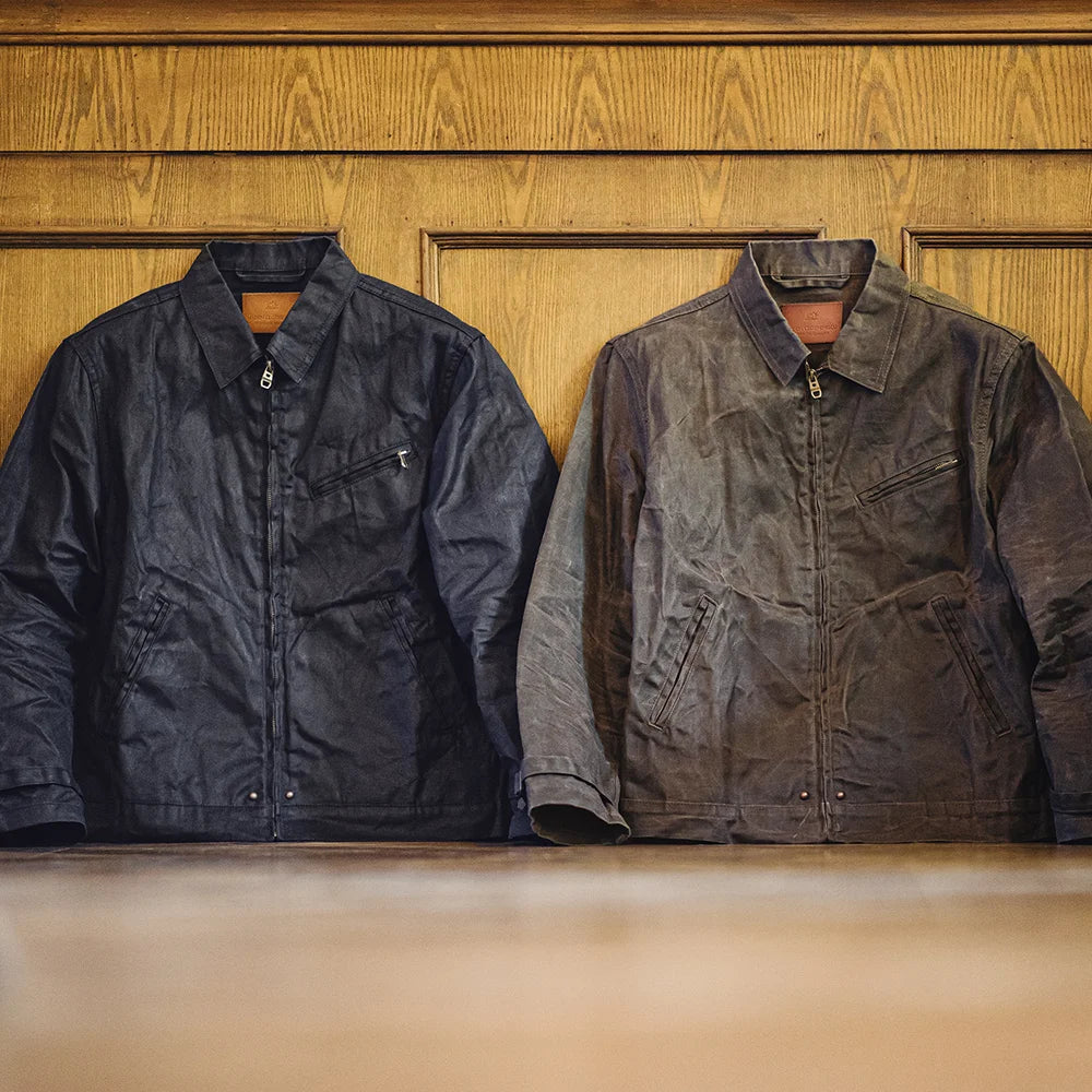 Oil-Waxed Canvas Slim-Fit Jacket Men-HighTouch