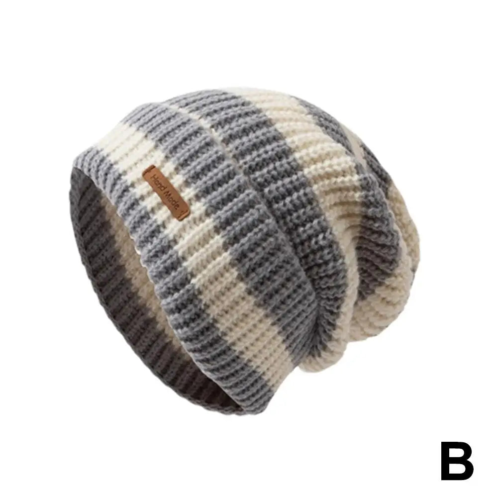Two-Tone Fur-Lined Knit Beanie