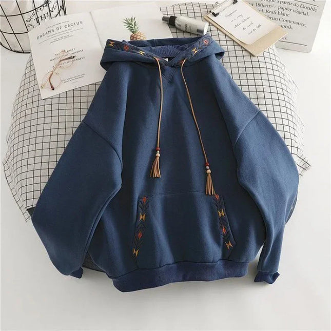 Fleece-Lined Oversized Cotton Hoodie – Cozy Lazy-Style  Trendy
