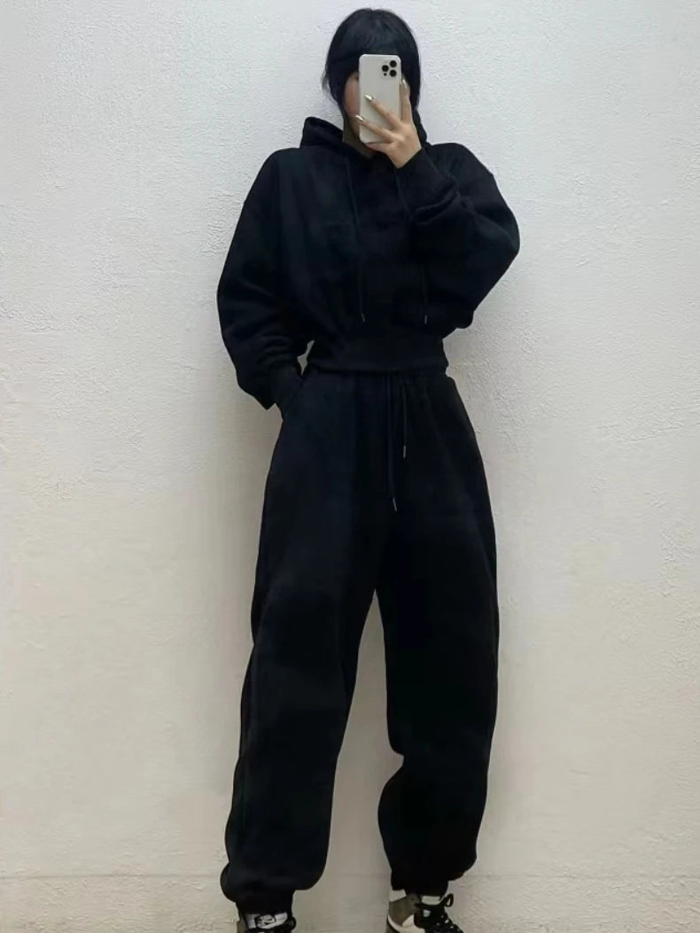 Women’s Fleece Tracksuit Set – Soft Hoodie & Jogger Pants for Cozy Style-HighTouch