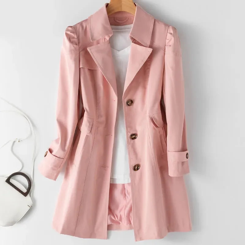 Women’s Weather-Resistant Cotton Blend Trench Coat