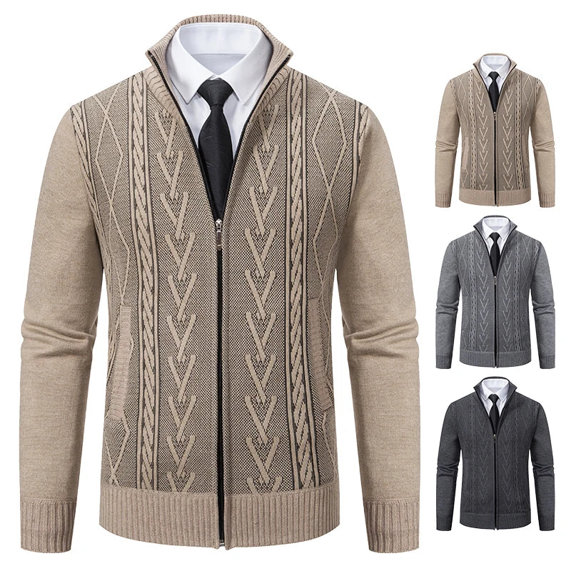 Men’s Cashmere Blend Padded Knitted Sweater Coat