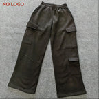 Low‑Waisted Wide‑Leg Cargo Sweatpants for Women-HighTouch