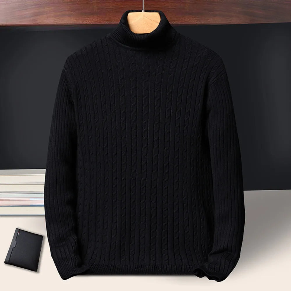 Men's Striped Turtleneck Sweater