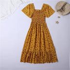 Floral Chiffon Midi Dress-HighTouch