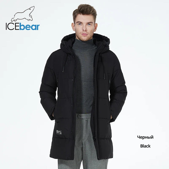 Men’s Mid-Length Cotton Puffer Parka – Insulated Winter Coat IceBear