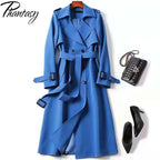 Phantasy Women’s Lace-Up British Style Trench Coat-HighTouch