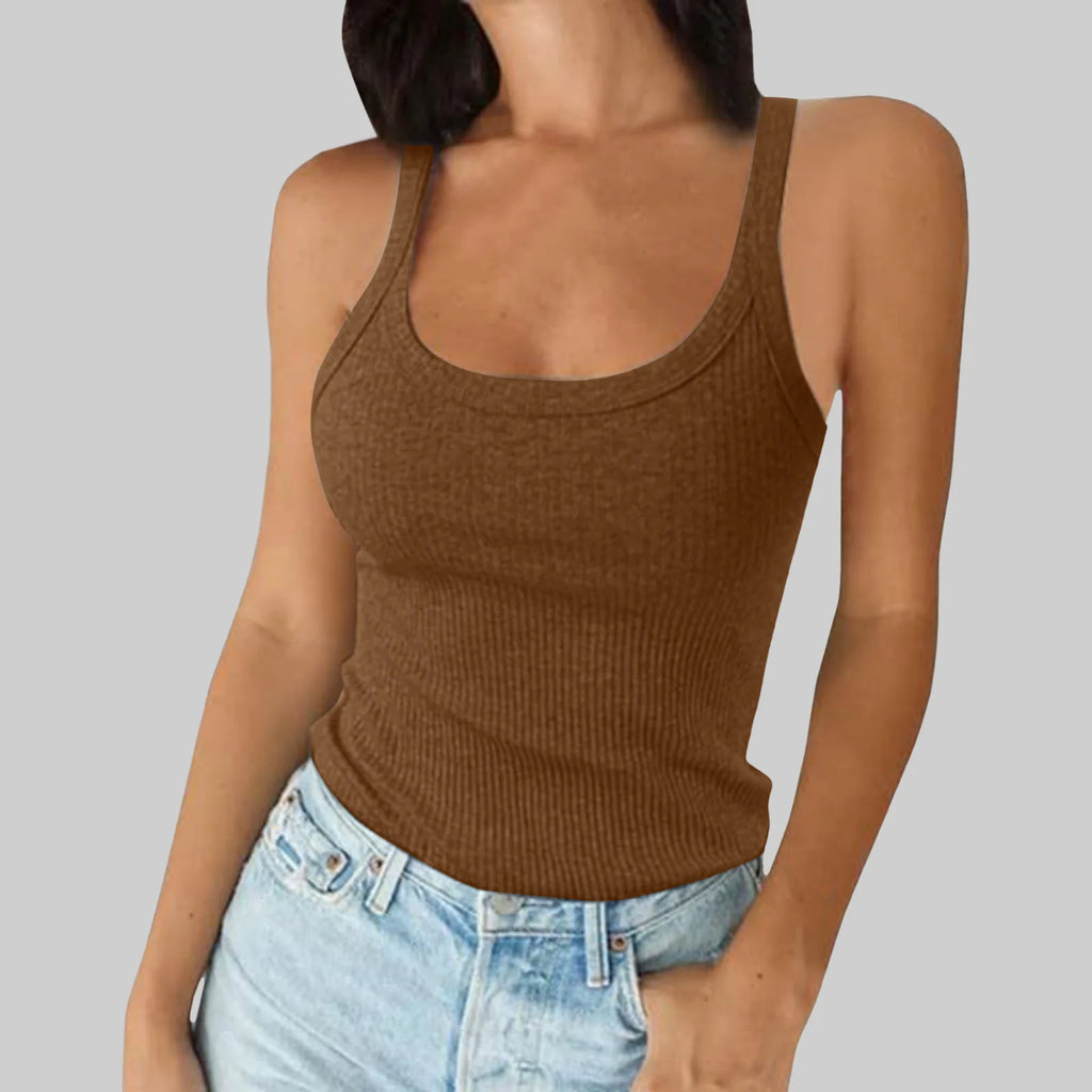 Women's Retro Round-Neck Spandex Top-HighTouch