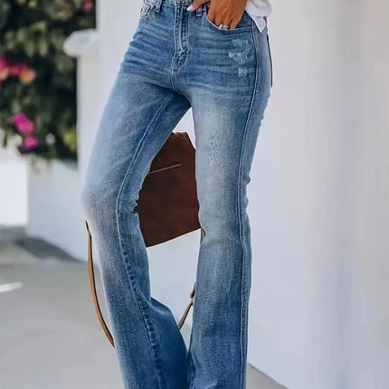 High-Waist Slimming Horn Jeans Women