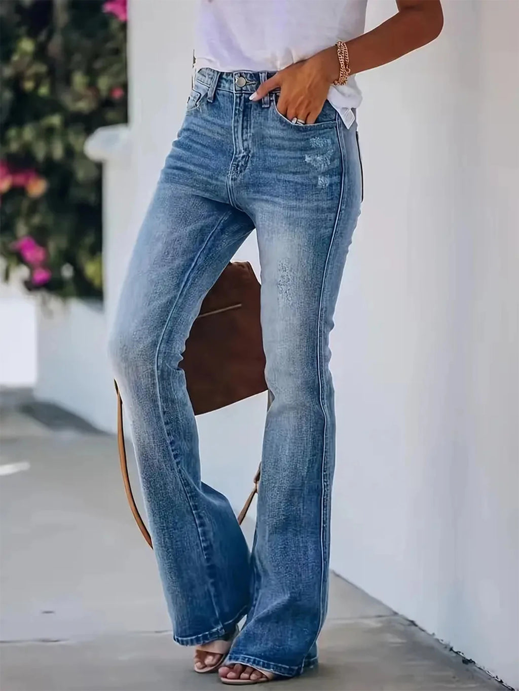 High-Waist Slimming Horn Jeans Women-HighTouch