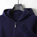 Wool Zip Hoodie Cardigan Men ‒ Thick Knit Autumn/Winter Zip Jacket