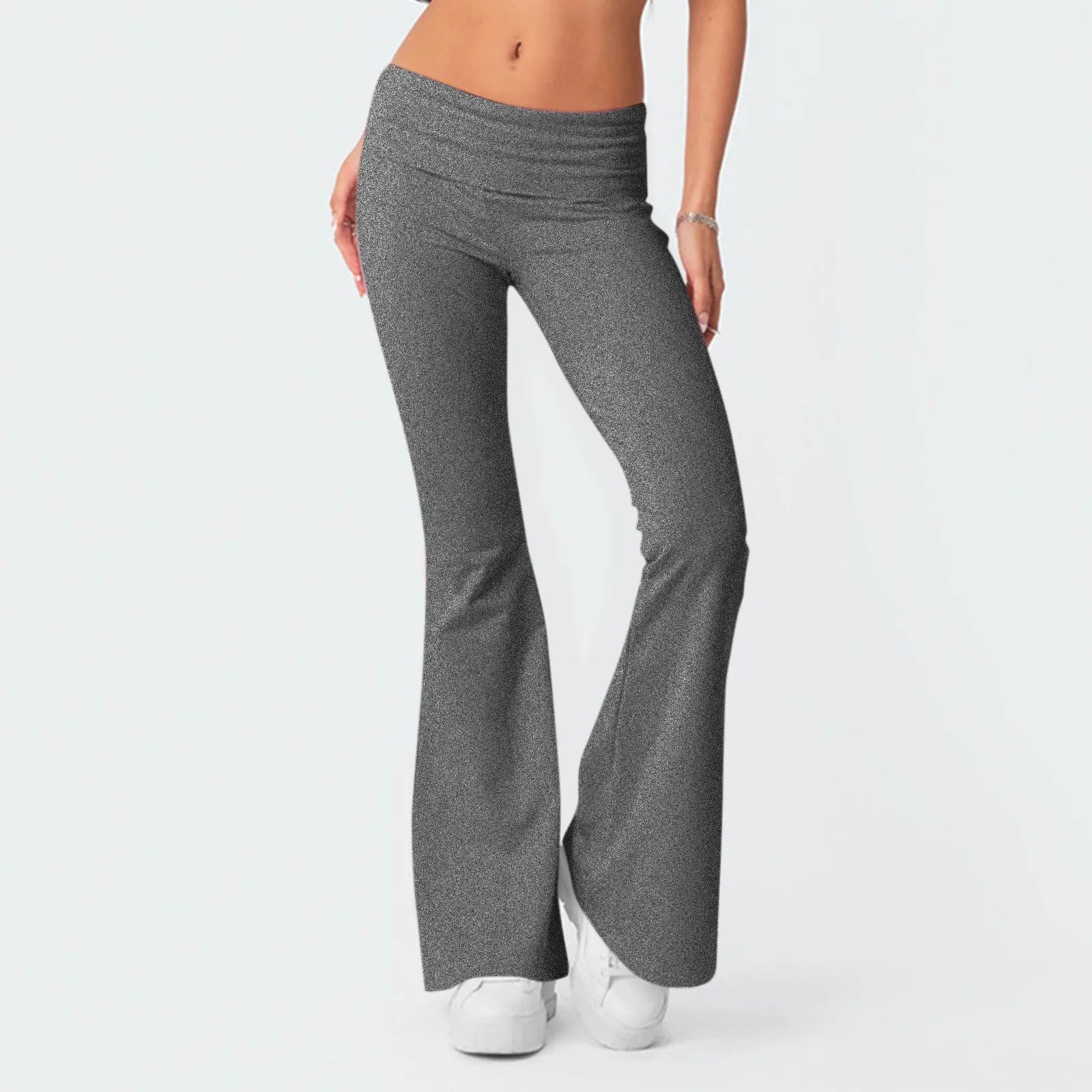 High-Waist Korean-Style Flared Yoga Pants – Autumn Fit & Everyday Com