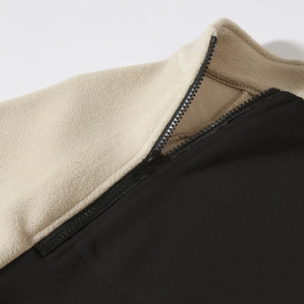 Stand-Up Collar Fitted Long-Sleeve Pullover Hoodie for Men