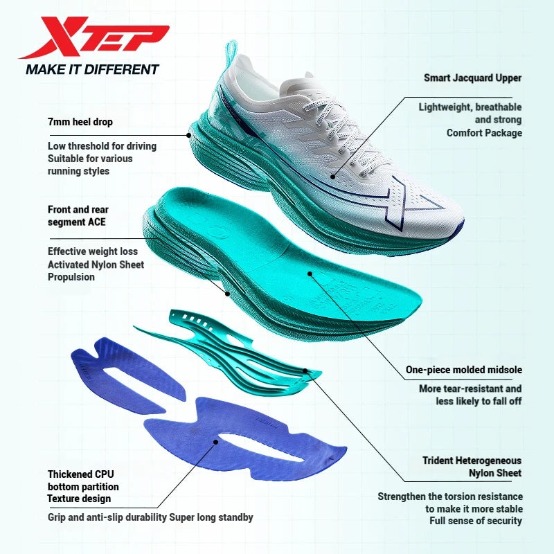 XTEP One-Piece Model 30 Men’s Running Shoes