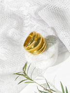 Gold Colour Dome Ring hunky Statement Ring UK-HighTouch