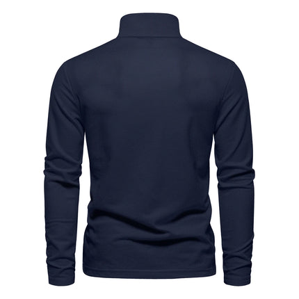 Men’s Deer-Embroidered Long Sleeve Polo