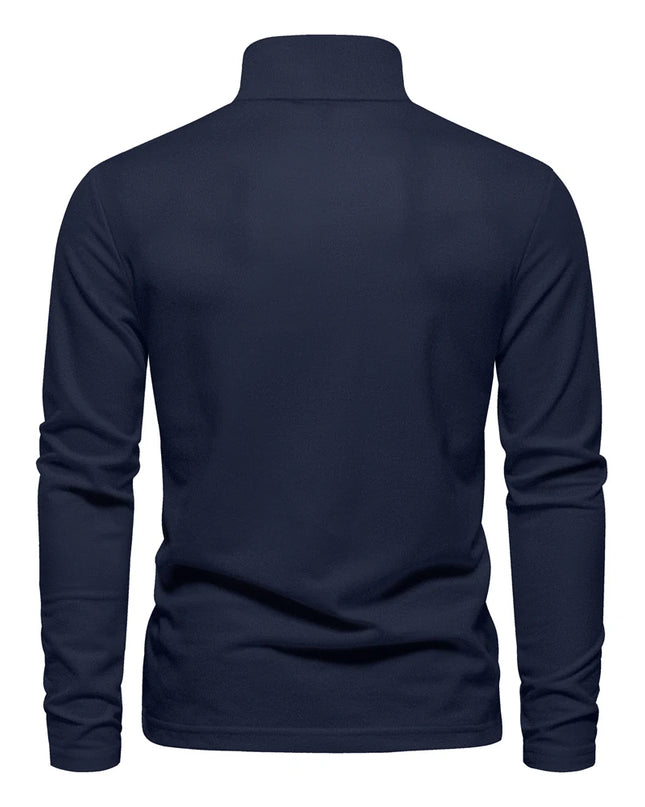 Men’s Deer-Embroidered Long Sleeve Polo