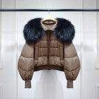 Short White Duck Down Parka Women-HighTouch
