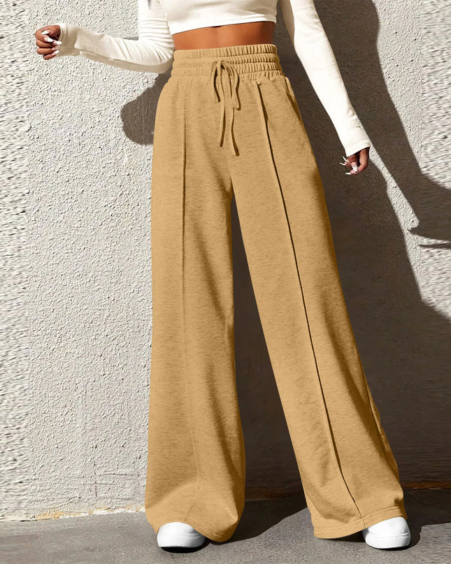High‑Waisted Drawstring Wide‑Leg Sweatpants – Casual, Comfy & Chic