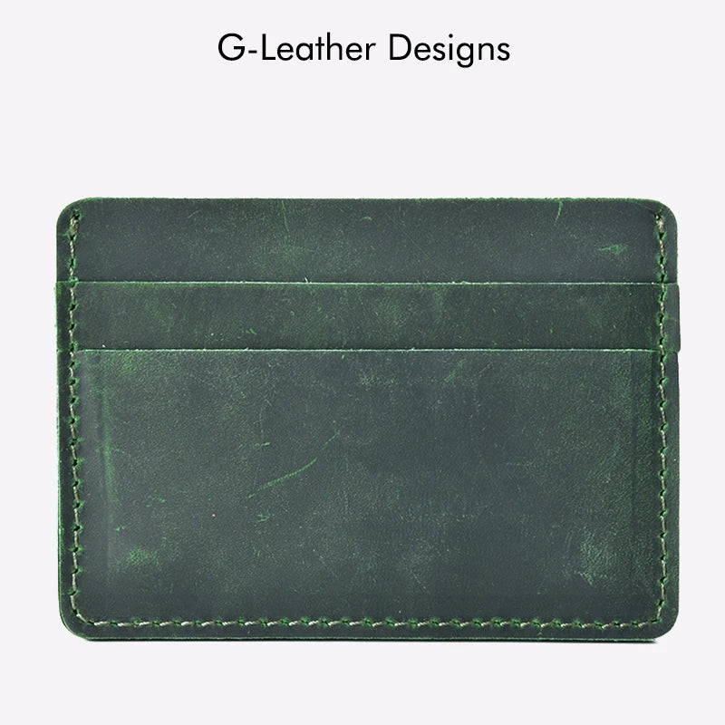 Vintage Crazy Horse Leather Card Holder