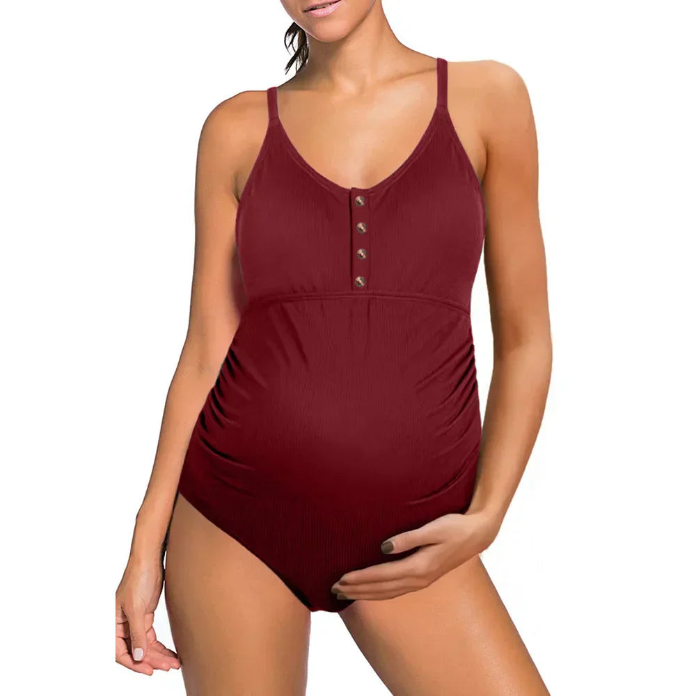 Kylie - Chic Supportive Maternity Bathing One-piece Swimsuit