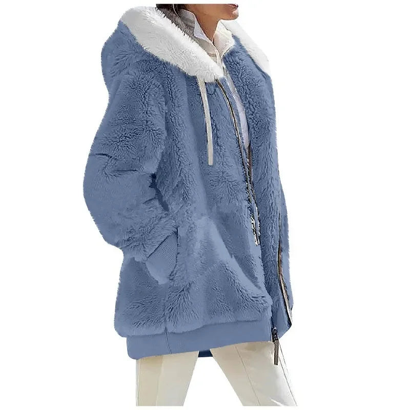 Women’s Hooded Zip-Up Fleece Jacket-HighTouch