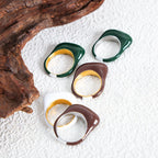 Waterproof Multicolour Enamel Stainless Steel Ring-HighTouch