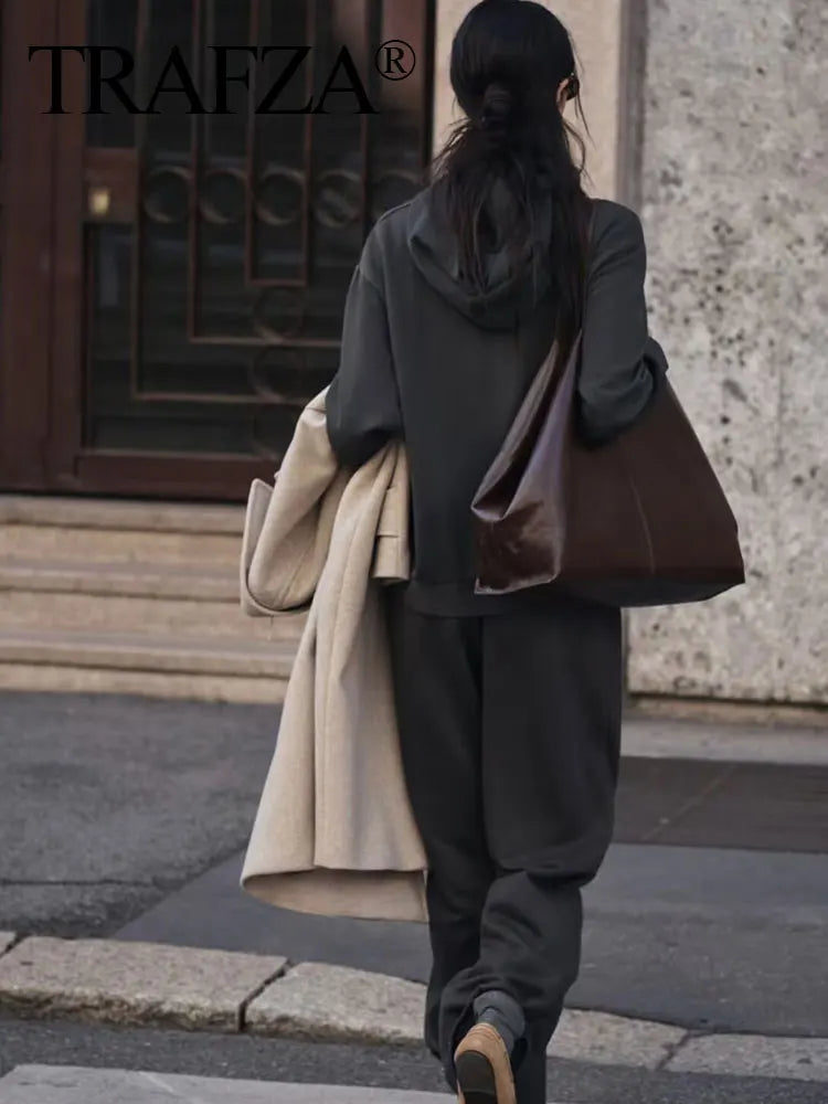 Women’s Casual Hooded Pullover & Straight Pants Set — Cozy, Chic & Versatile