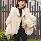 Luxury Faux Fox Fur Coat – Warm Jacket Cold-Resistant-HighTouch