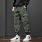Men’s Elastic Waist Straight-Leg Casual Trousers-HighTouch