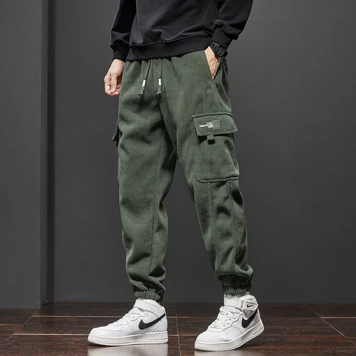 Men’s Elastic Waist Straight-Leg Casual Trousers-HighTouch