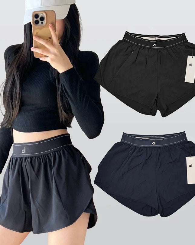 Summer Women's Thin Fast Drying Sports Shorts Elastic High Waist Loose Yoga Shorts Comfortable Yoga Running Gym Shorts