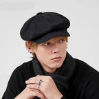 Vintage Cotton Beret / Octagonal Newsboy Cap – Unisex Adjustable-HighTouch