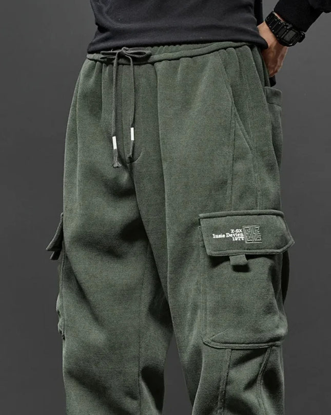 Men’s Elastic Waist Straight-Leg Casual Trousers