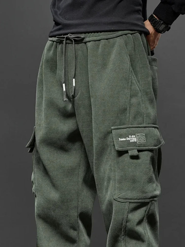 Men’s Elastic Waist Straight-Leg Casual Trousers-HighTouch