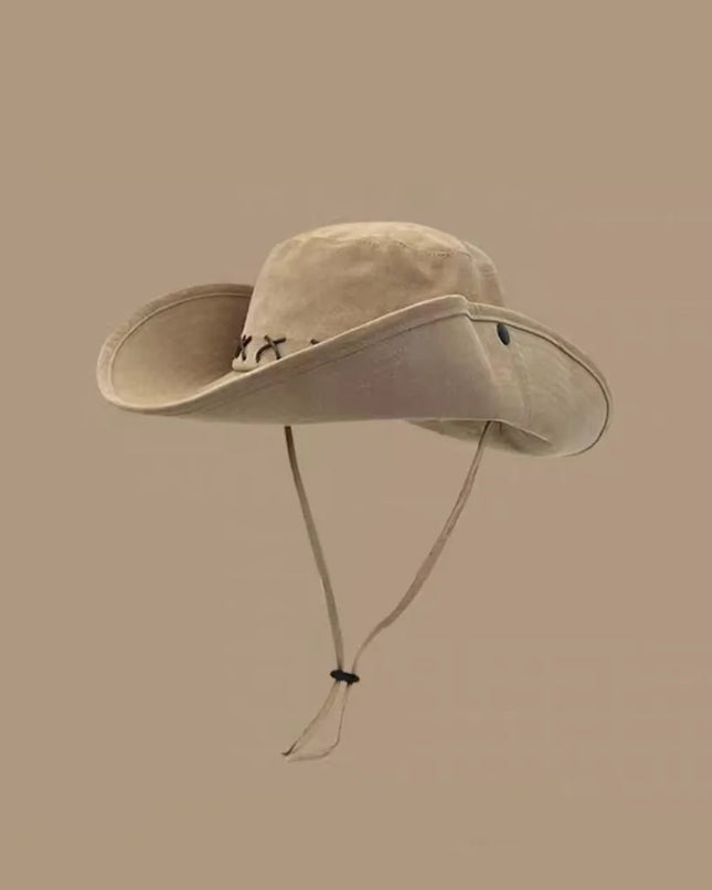 Breathable Western Cowboy Hat – Wide Brim, Adjustable, Summer Sun Protection