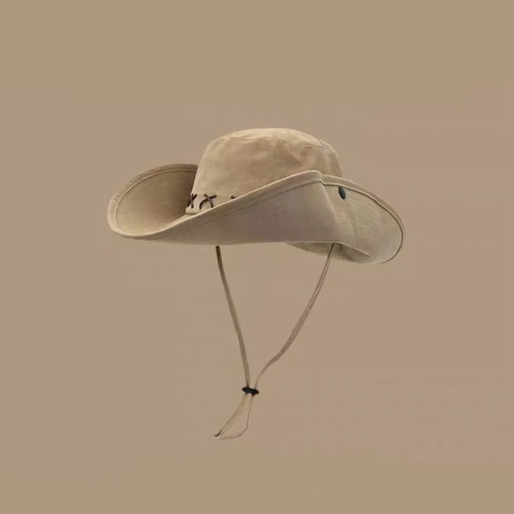 Breathable Western Cowboy Hat – Wide Brim, Adjustable, Summer Sun Protection-HighTouch