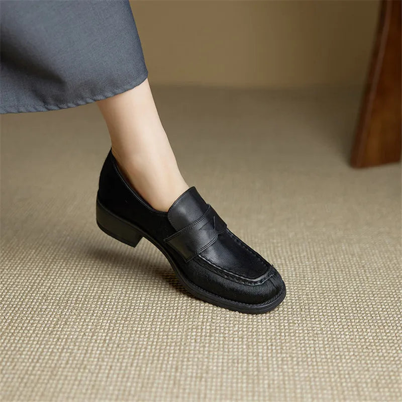 Leopard Leather Loafers