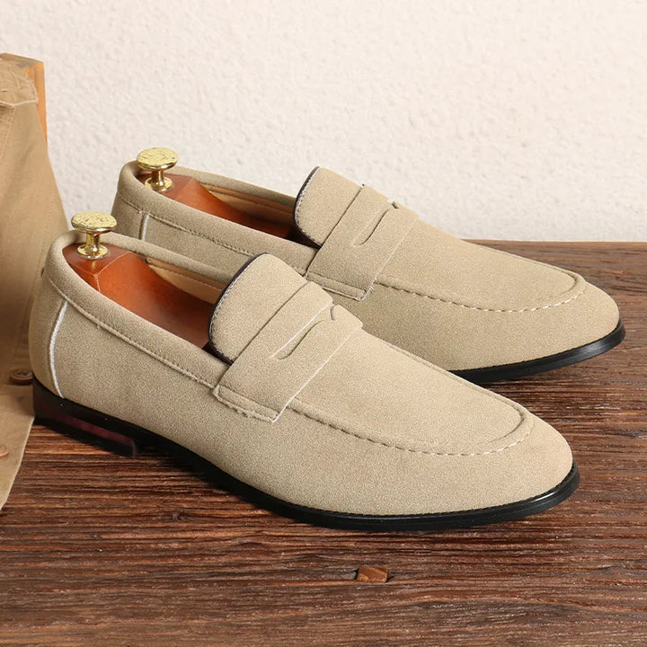 Men’s Suede Slip-On Loafers-HighTouch