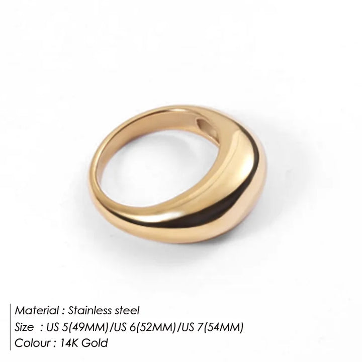 Minimalist Arc Stainless Steel Ring for Women-HighTouch