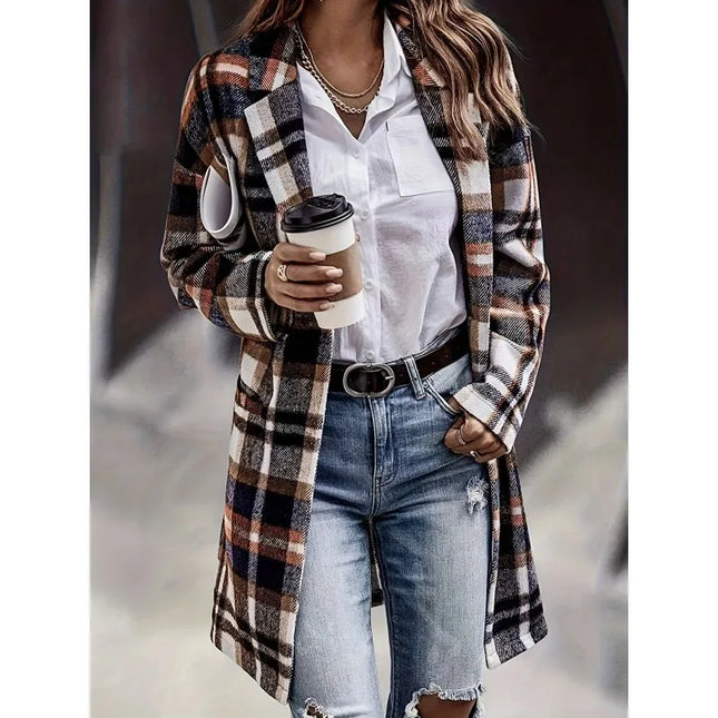 Plaid Wool Coat for Women
