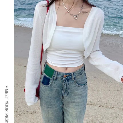 Lightweight Ice Silk Short Sunscreen Cardigan