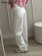 Stay Fresh & Stylish – High-Waist White Wide-Leg Sweatpants-HighTouch
