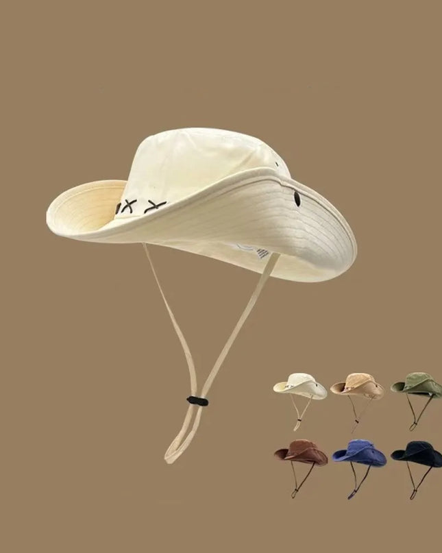 Breathable Western Cowboy Hat – Wide Brim, Adjustable, Summer Sun Protection