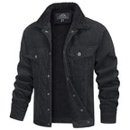 Men Corduroy Jacket Casual Vintage Button Up Coat-HighTouch