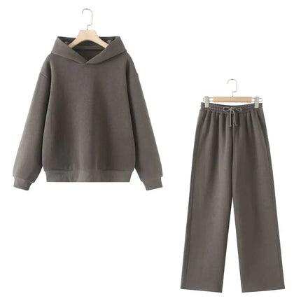 Women’s Casual Hooded Pullover & Straight Pants Set — Cozy, Chic & Versatile