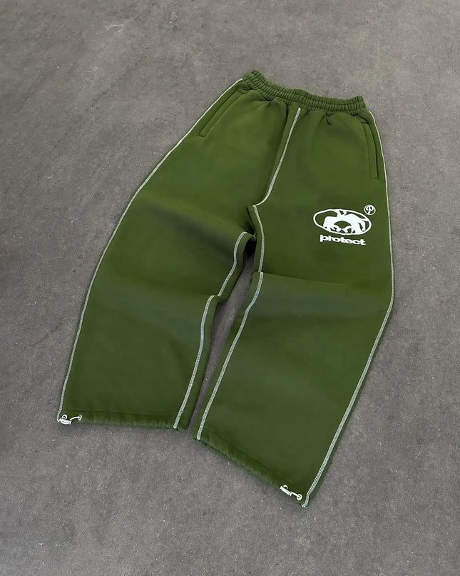 Streetwear Letter Embroidery Loose Sweatpants – Y2K Harajuku Wide-Leg Statement