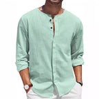 Jackson - Men's Button Front Linen Henley Summer Shirt