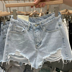 Denim Shorts for Women – Korean Loose Fit Summer Hot Pants-HighTouch