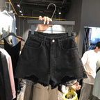 Denim Shorts for Women – Korean Loose Fit Summer Hot Pants-HighTouch